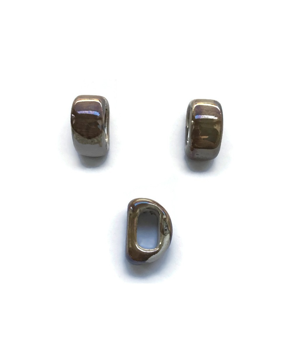 Koralik przekładka ceramiczna 20x10mm jasny brąz