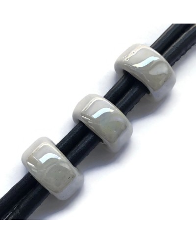 Koralik przekładka ceramiczna 20x10mm ecru