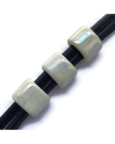 Koralik przekładka ceramiczna 20x14mm ecru