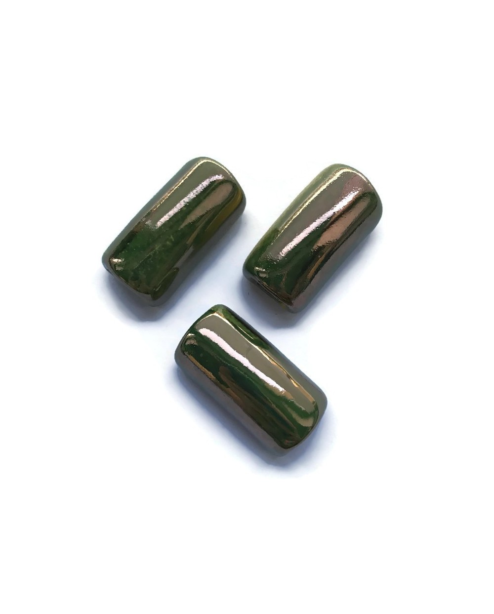 Tunel rurka ceramiczna 36mm zielono-miedziany