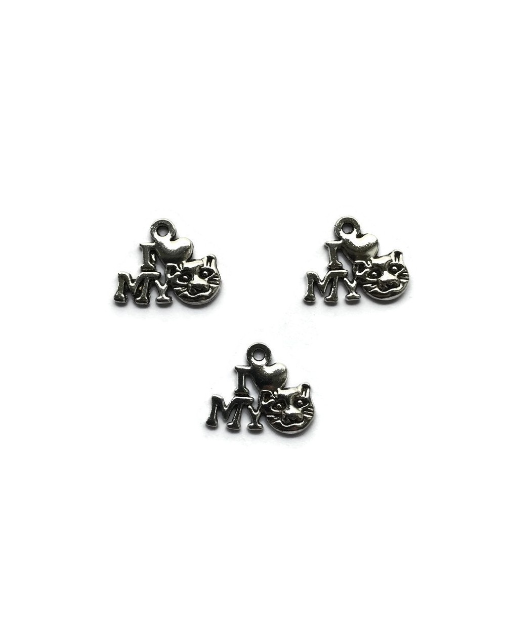Zawieszka love cat 17x14mm cyna