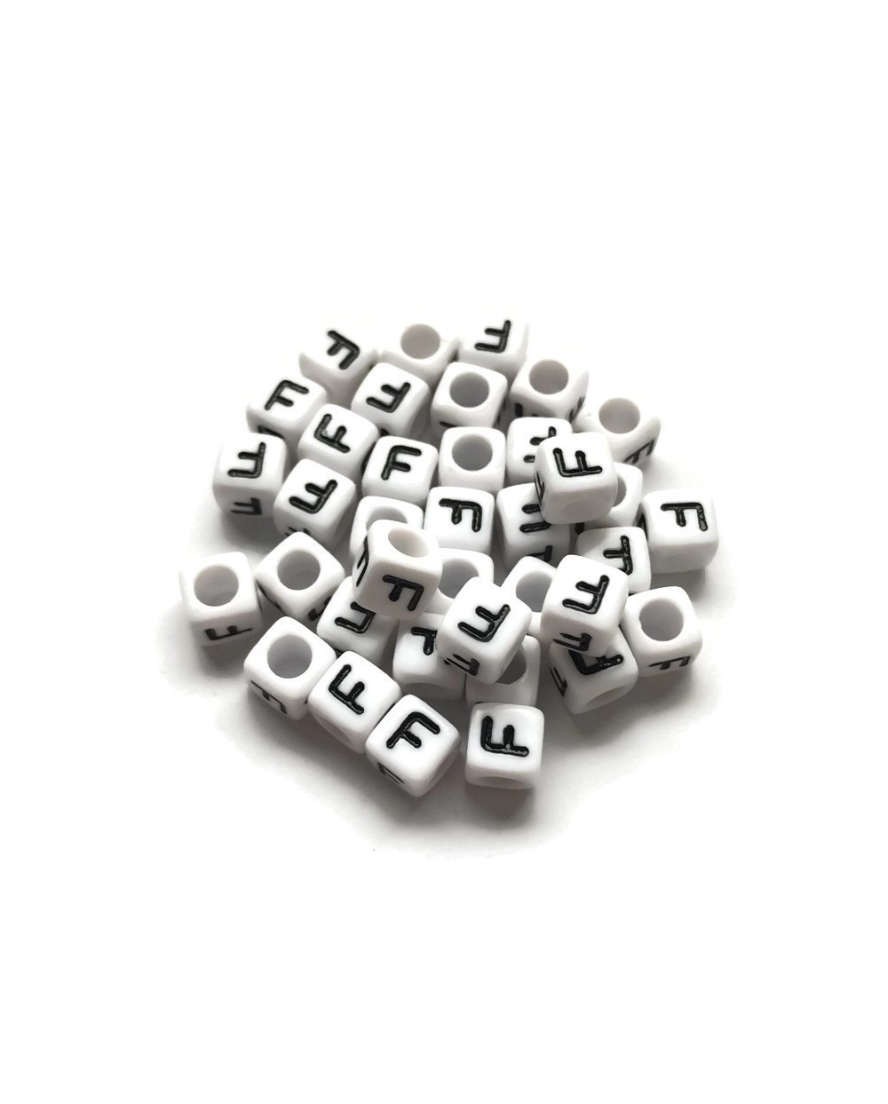 Koraliki modułowe - Literki - Alfabet literka F 6x6mm