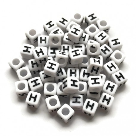 Koraliki modułowe - Literki - Alfabet literka H 6x6mm