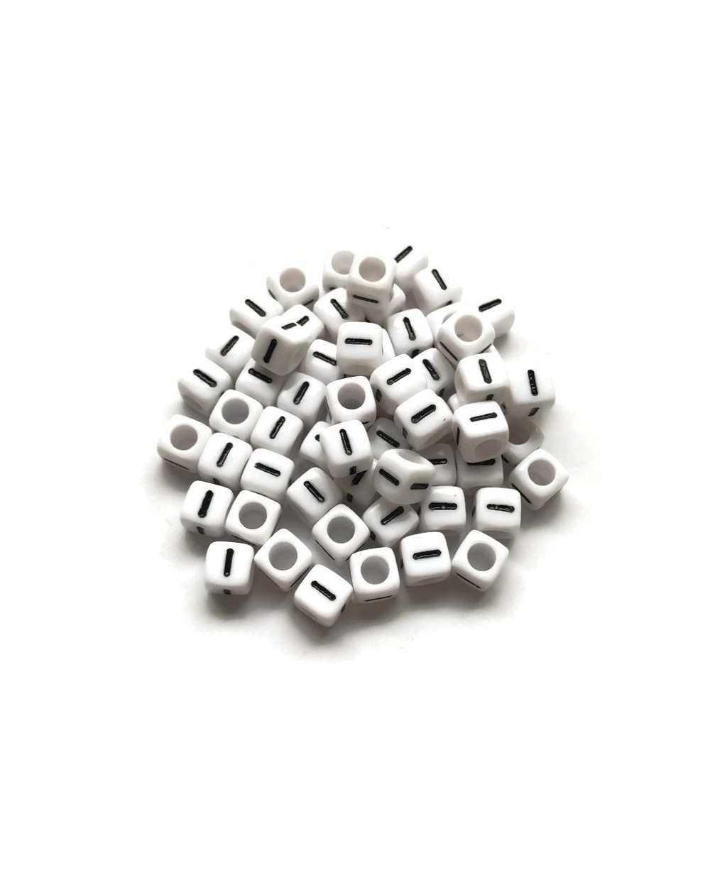 Koraliki modułowe - Literki - Alfabet literka I 6x6mm