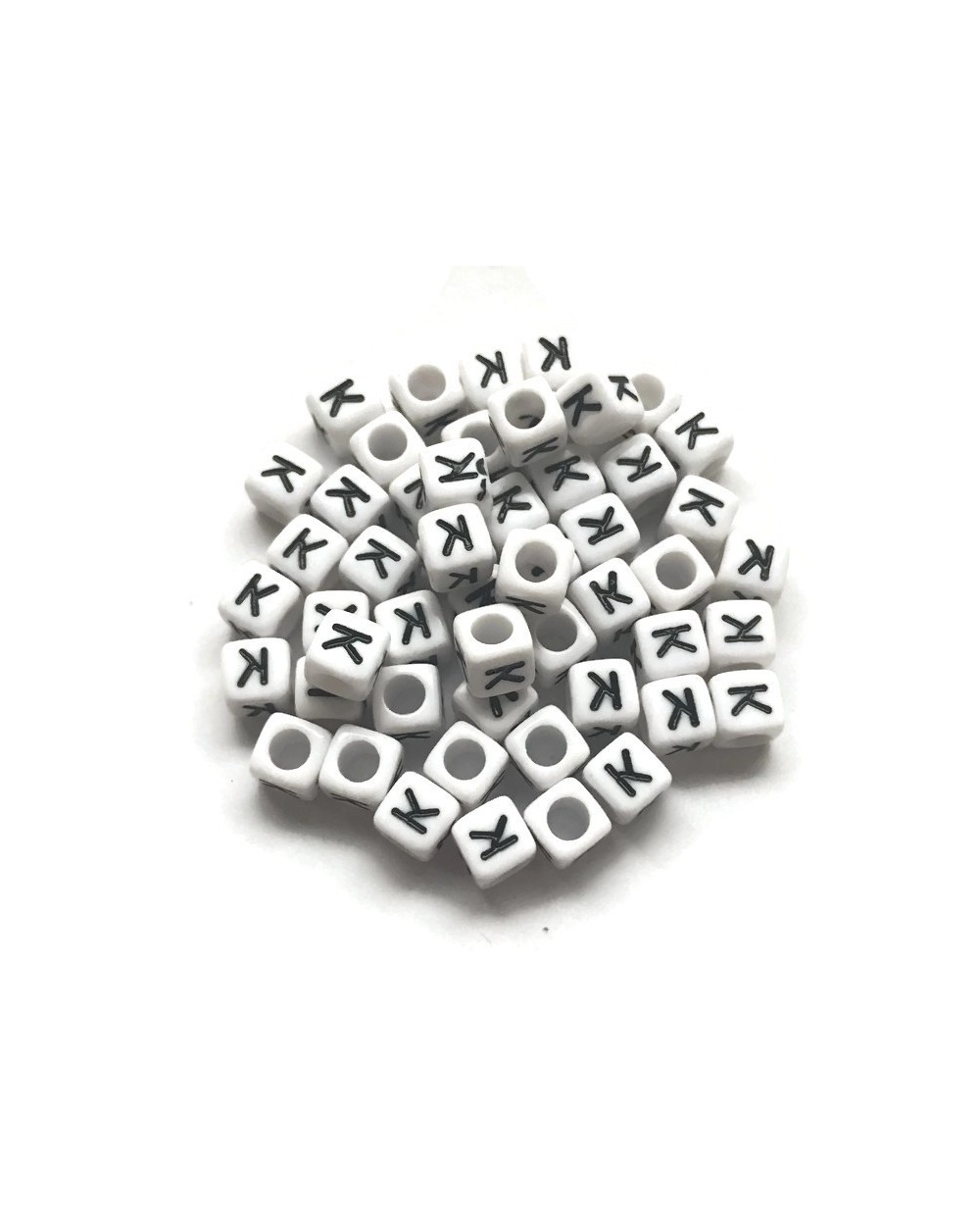 Koraliki modułowe - Literki - Alfabet literka K 6x6mm