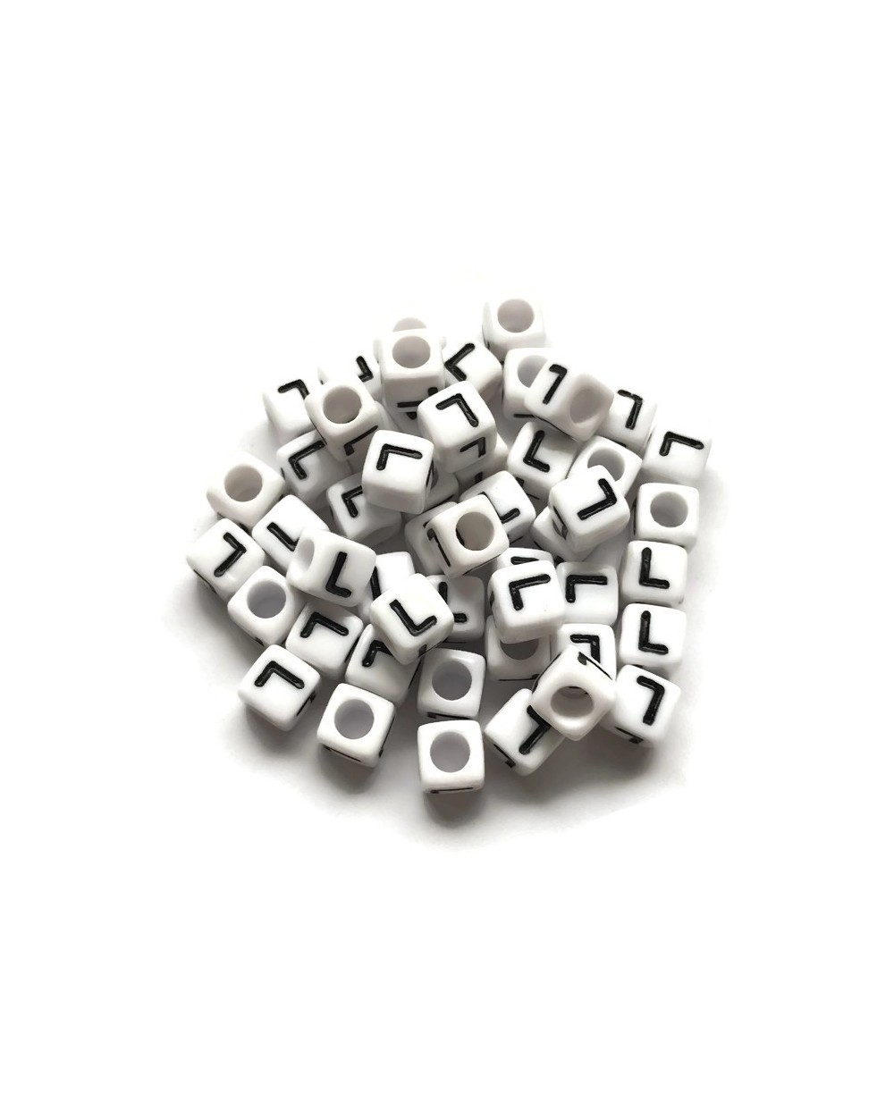 Koraliki modułowe - Literki - Alfabet literka L 6x6mm