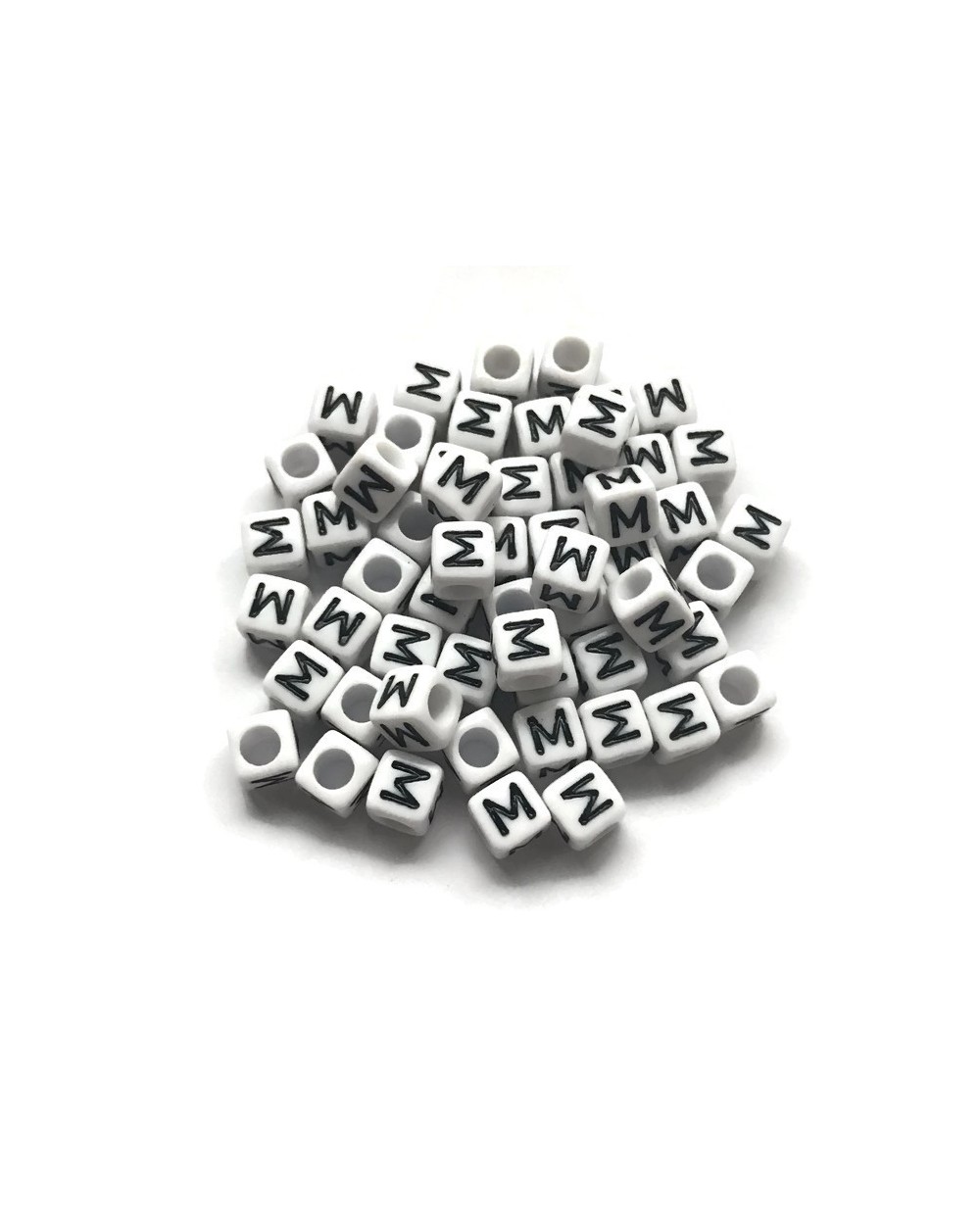 Koraliki modułowe - Literki - Alfabet literka M 6x6mm