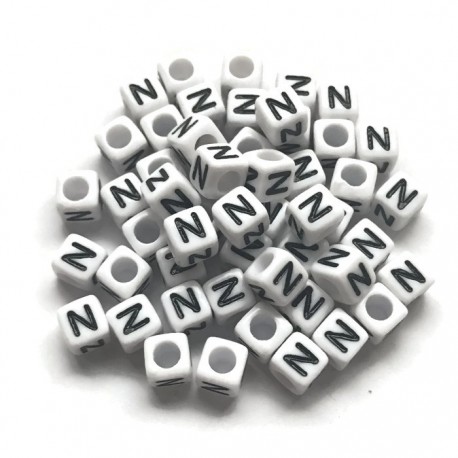 Koraliki modułowe - Literki - Alfabet literka N 6x6mm