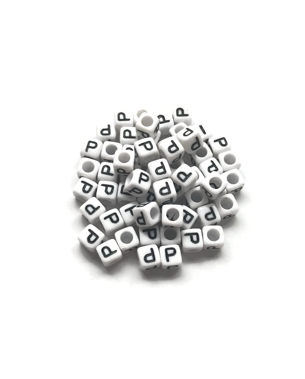 Koraliki modułowe - Literki - Alfabet literka P 6x6mm