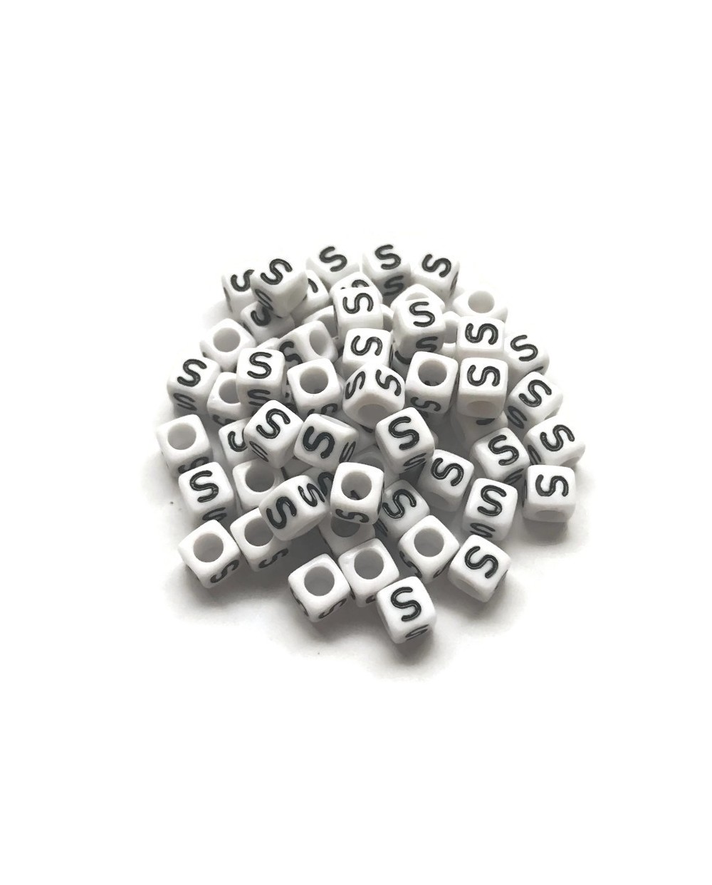 Koraliki modułowe - Literki - Alfabet literka S 6x6mm