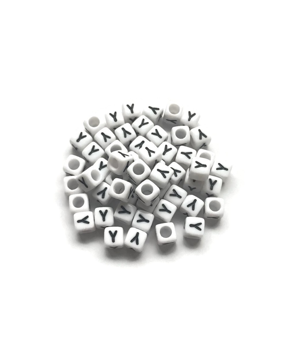 Koraliki modułowe - Literki - Alfabet literka Y 6x6mm