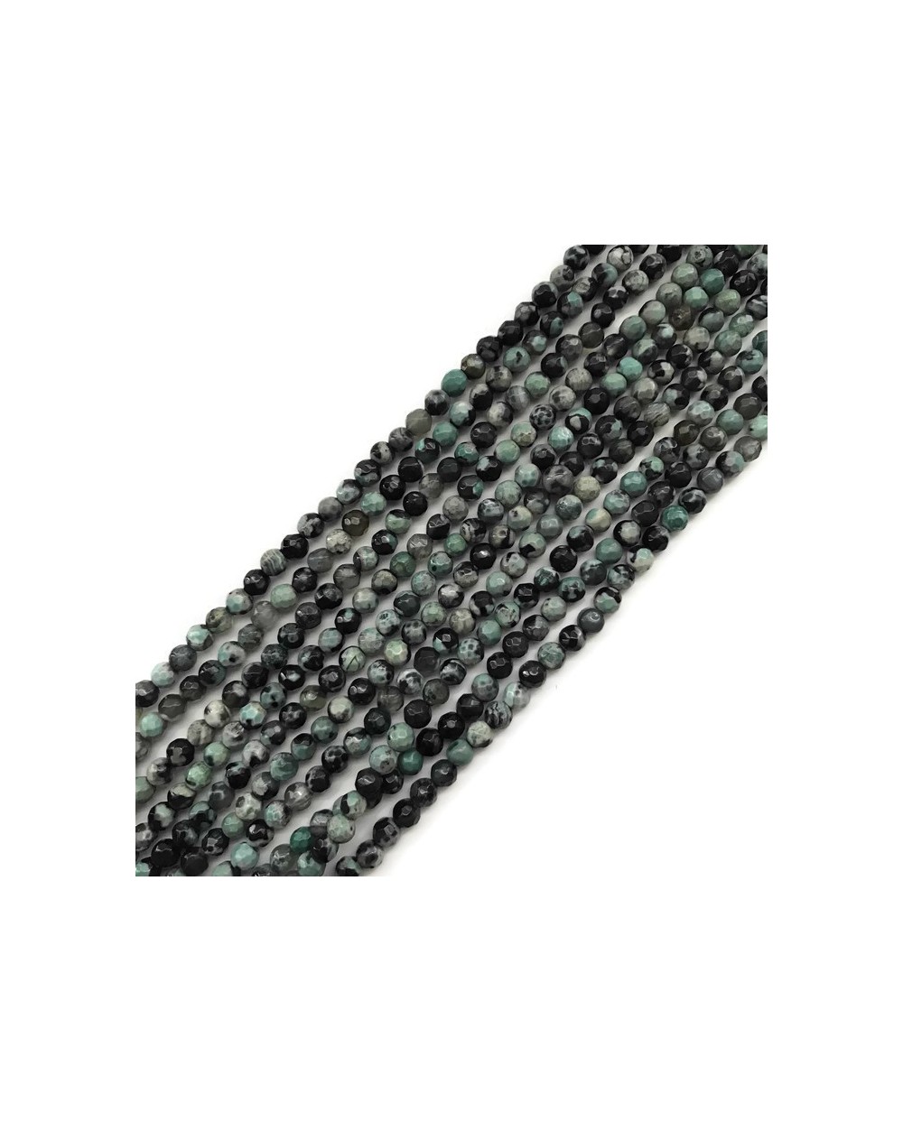 Agat kulka 4mm czarno-zielony sznurek