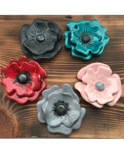 Ceramiczny kwiat róż, zawieszka wisior do biżuterii 70-80mm