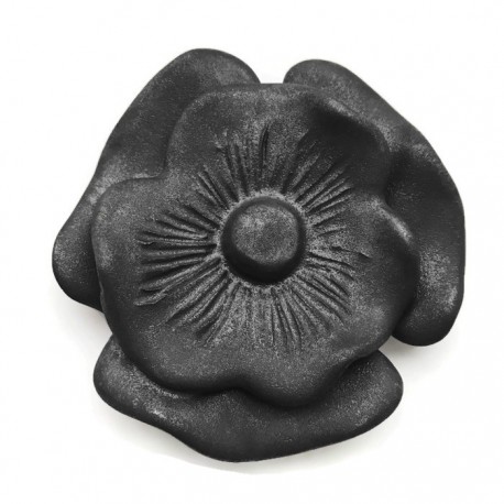 Ceramiczny kwiat grafit, zawieszka wisior do biżuterii 70-80mm