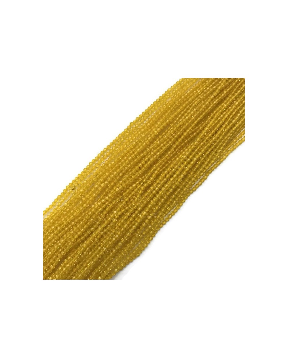 Kwarc kulka fasetowana 2mm sznurek żółty