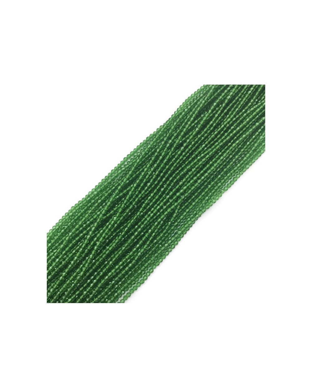 Kwarc kulka fasetowana 2mm sznurek zielony