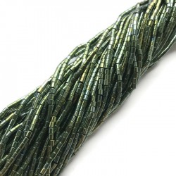 Hematyt wałek 2x2mm zielony sznurek
