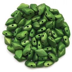 GemDuo koraliki czeskie Metalust Matte Apple Green 8x5mm
