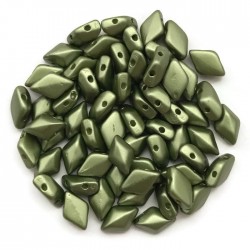 GemDuo koraliki czeskie Pearl Coat Olive 8x5mm