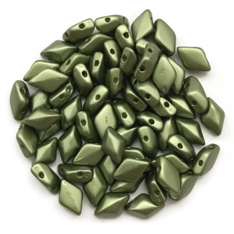 GemDuo koraliki czeskie Pearl Coat Olive 8x5mm