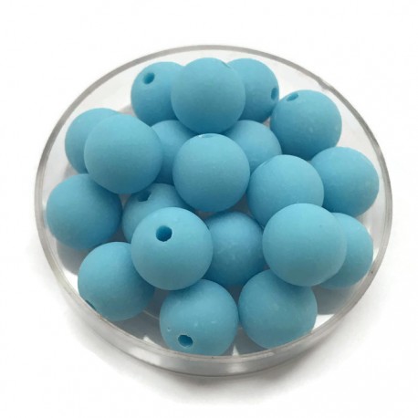 Kulki, koraliki plastikowe matowe jasno niebieski 10mm