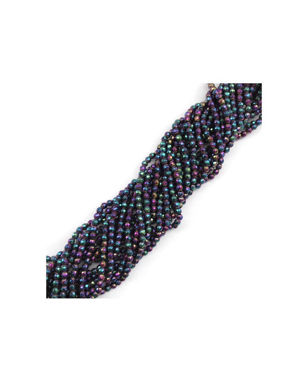 Hematyt kulka 2mm mix fiolet sznurek