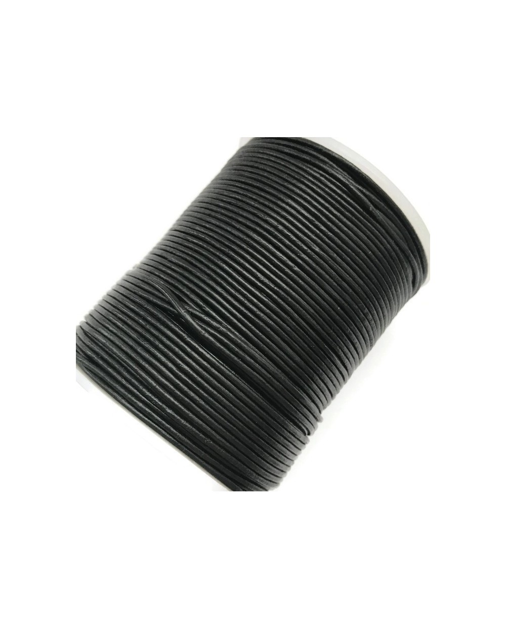 Rzemień naturalny okrągły 2mm - czarny