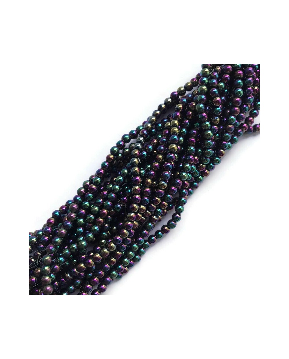 Hematyt kulka 3mm fiolet sznurek