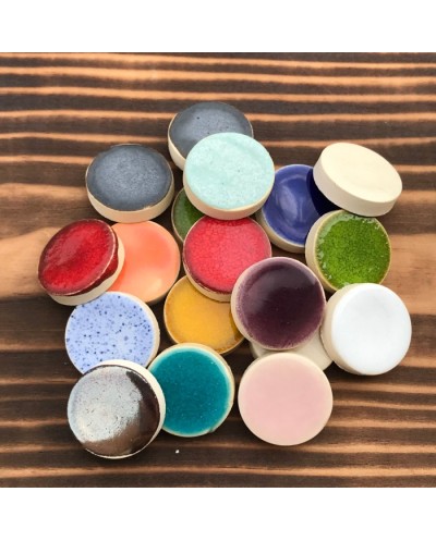 Kaboszon ceramiczny gładki, koło 17mm, grafit
