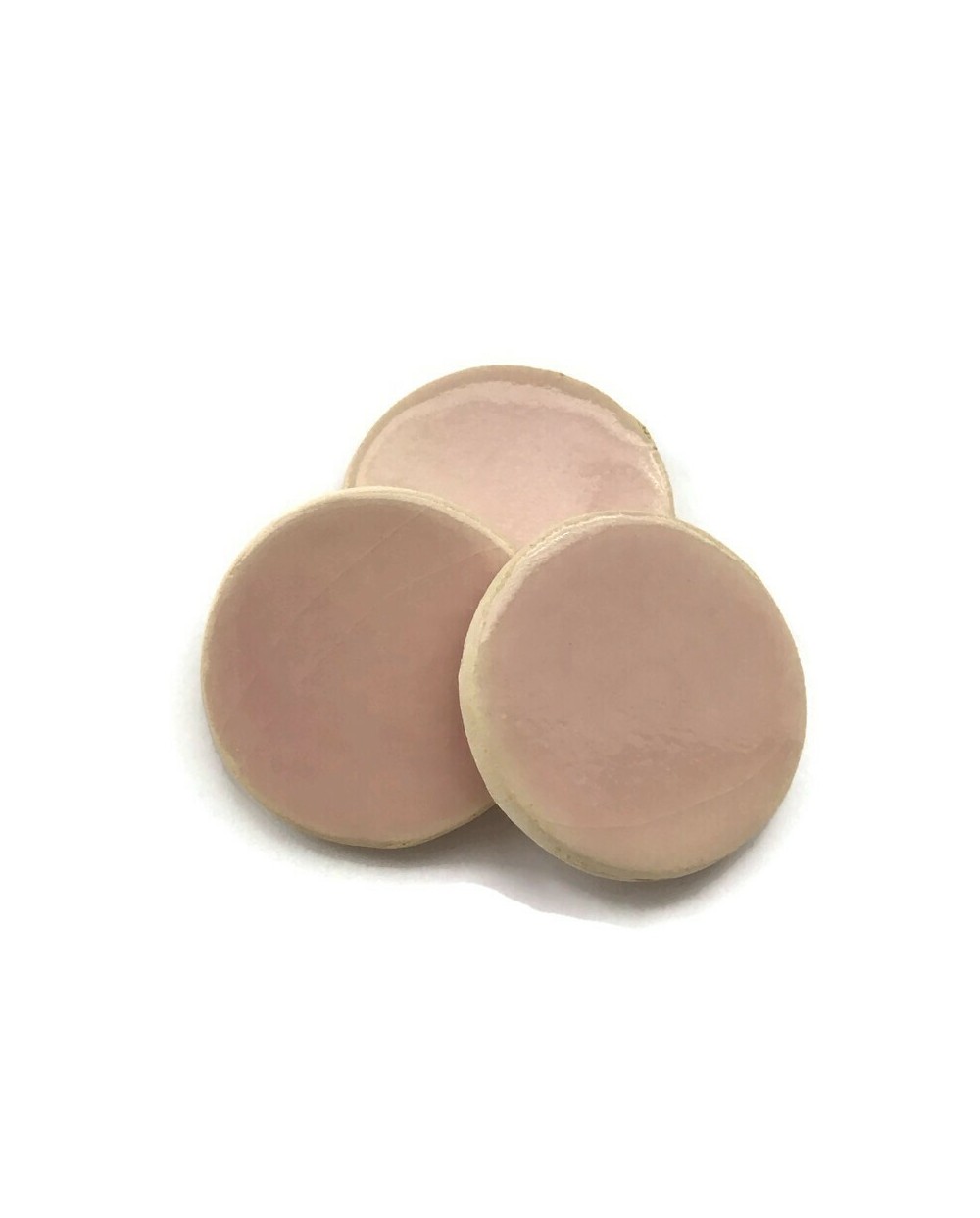 Kaboszon ceramiczny, koło 30mm czerwony gładki, jasny róż