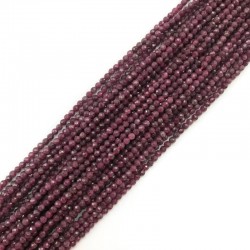 Rubin kulka fasetowana 2,5mm sznurek, kamień półszlachetny