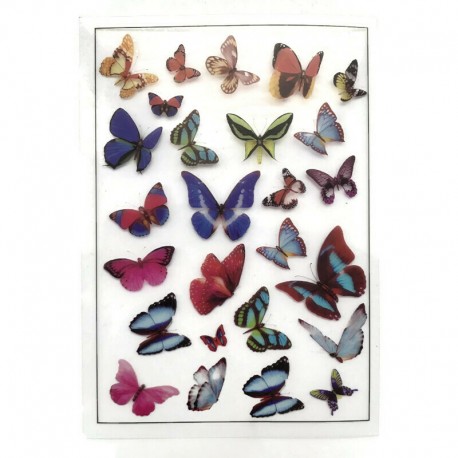 Obrazki plastikowe do zatopienia w żywicy, motyle 10,5x15cm