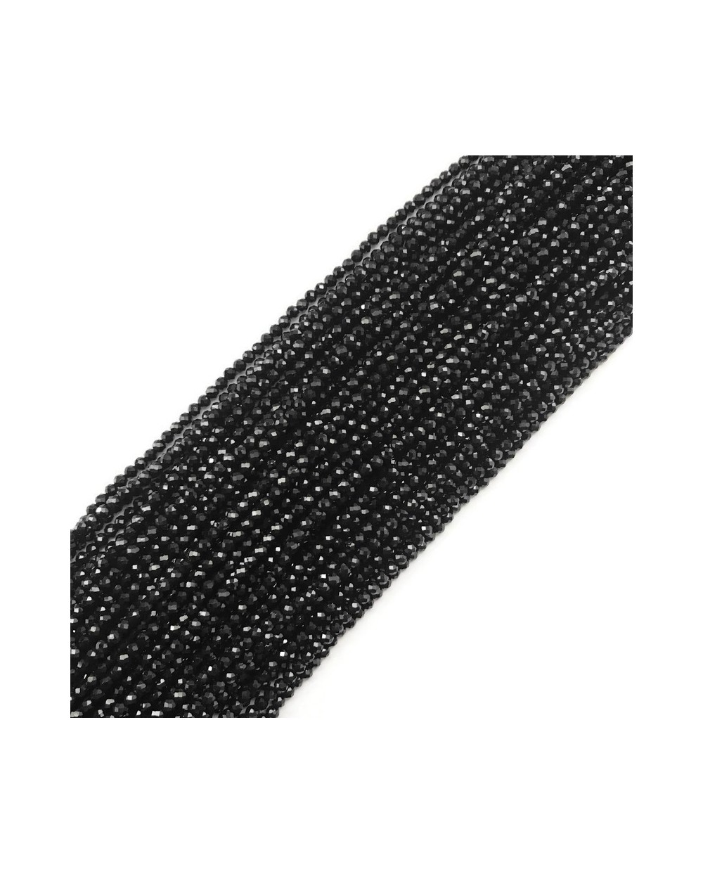 Spinel kulka fasetowana 3-3,5mm czarny sznurek