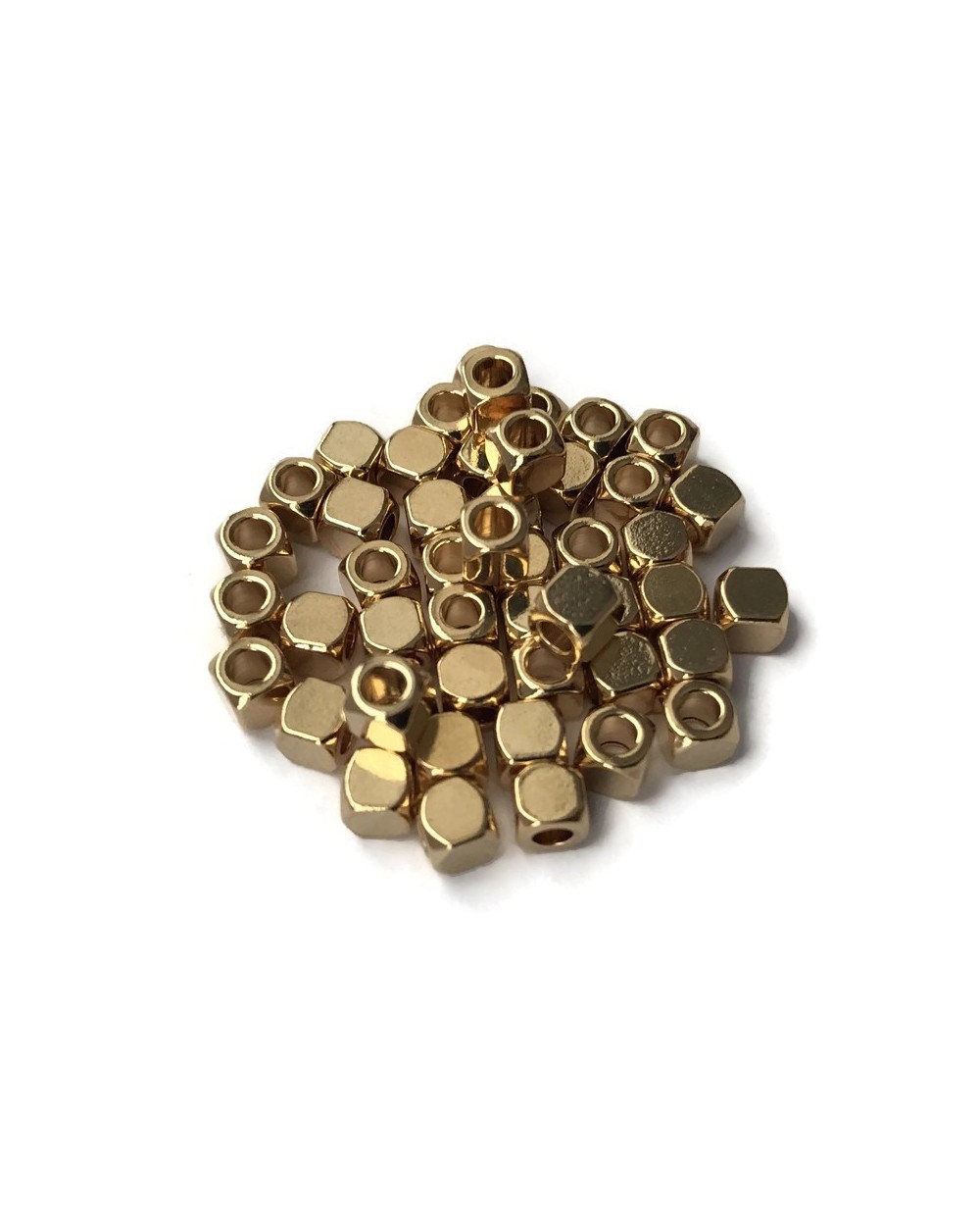 Przekładka kosteczka  4x4mm stal nierdzewna Złoty