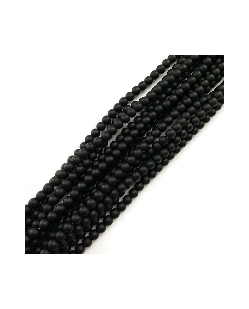 Black Stone kulka 6mm czarny matowy sznurek