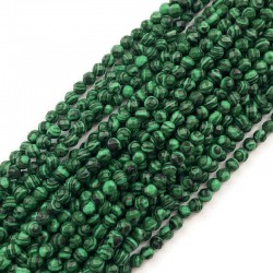 Malachit kulka fasetowana 4mm zielony sznurek