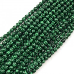 Malachit kulka fasetowana 6mm zielony sznurek