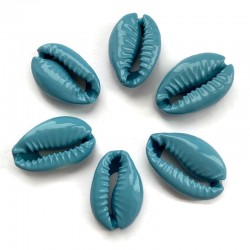 Muszelki kauri naturalne - 15~19x10~13x6~7mm - kolor błękitny