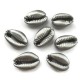 Muszelki kauri naturalne - 20~28x14~20x7~8.5mm - kolor srebrny mat