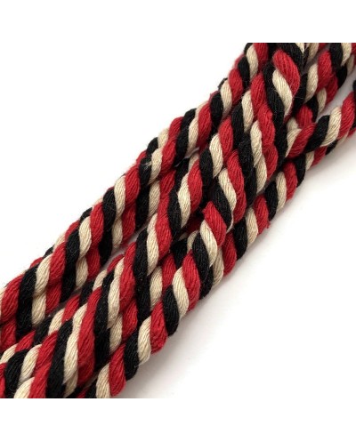 Sznurek sznur lina skręcana bawełna 6mm Czerwony mix