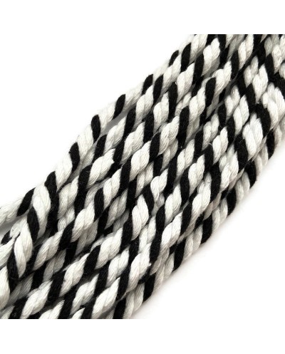 Sznurek sznur lina skręcana bawełna 6mm Czarny mix