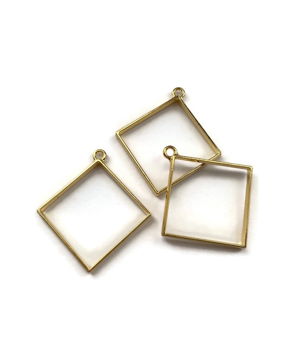 Zawieszka, Baza do żywicy 48x44mm romb złoty