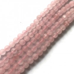 Kwarc różowy kulka matowa 6mm sznurek
