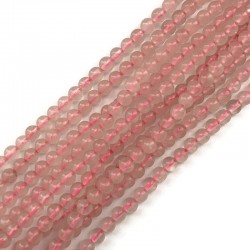 Kwarc różowy kulka gładka 4mm sznurek