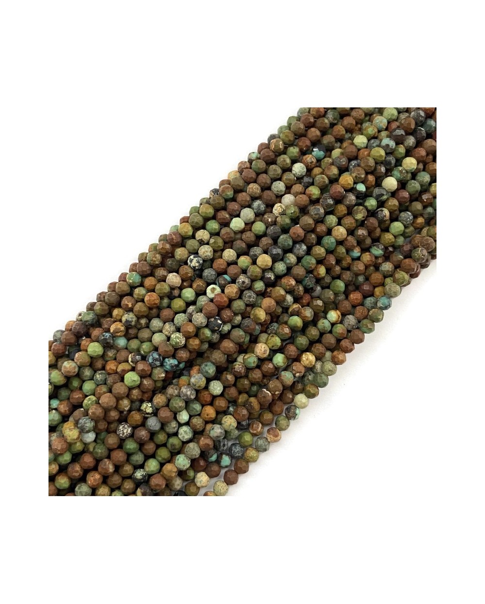 Turkus kulka fasetowana 3mm sznurek