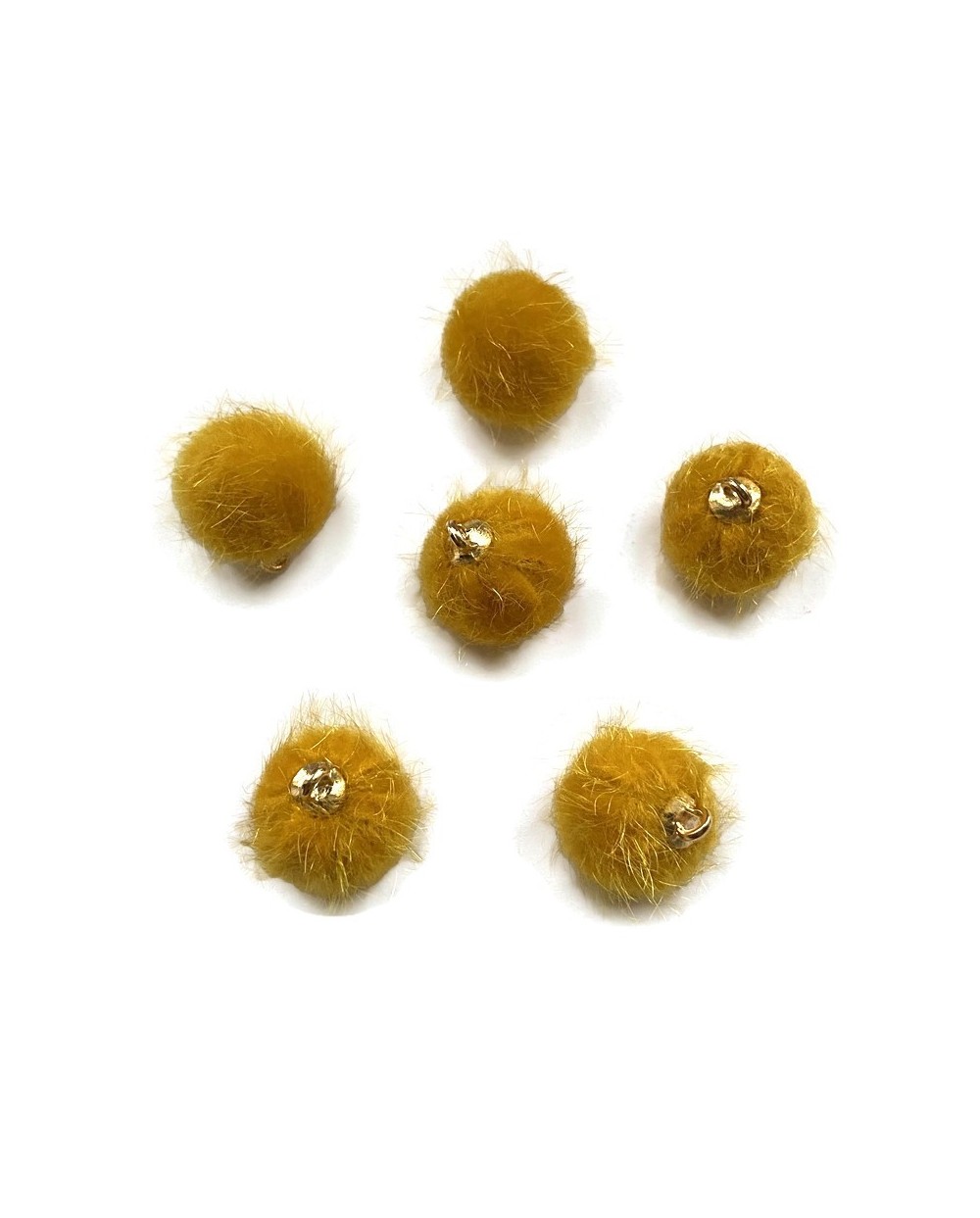 Pompony z zawieszką żółty 17x14mm