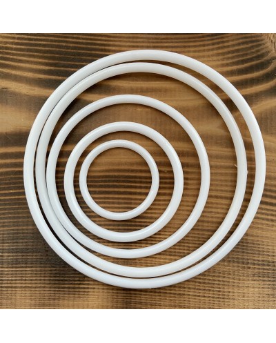 Biała plastikowa Obręcz do łapacza snów koło 4,9 cm