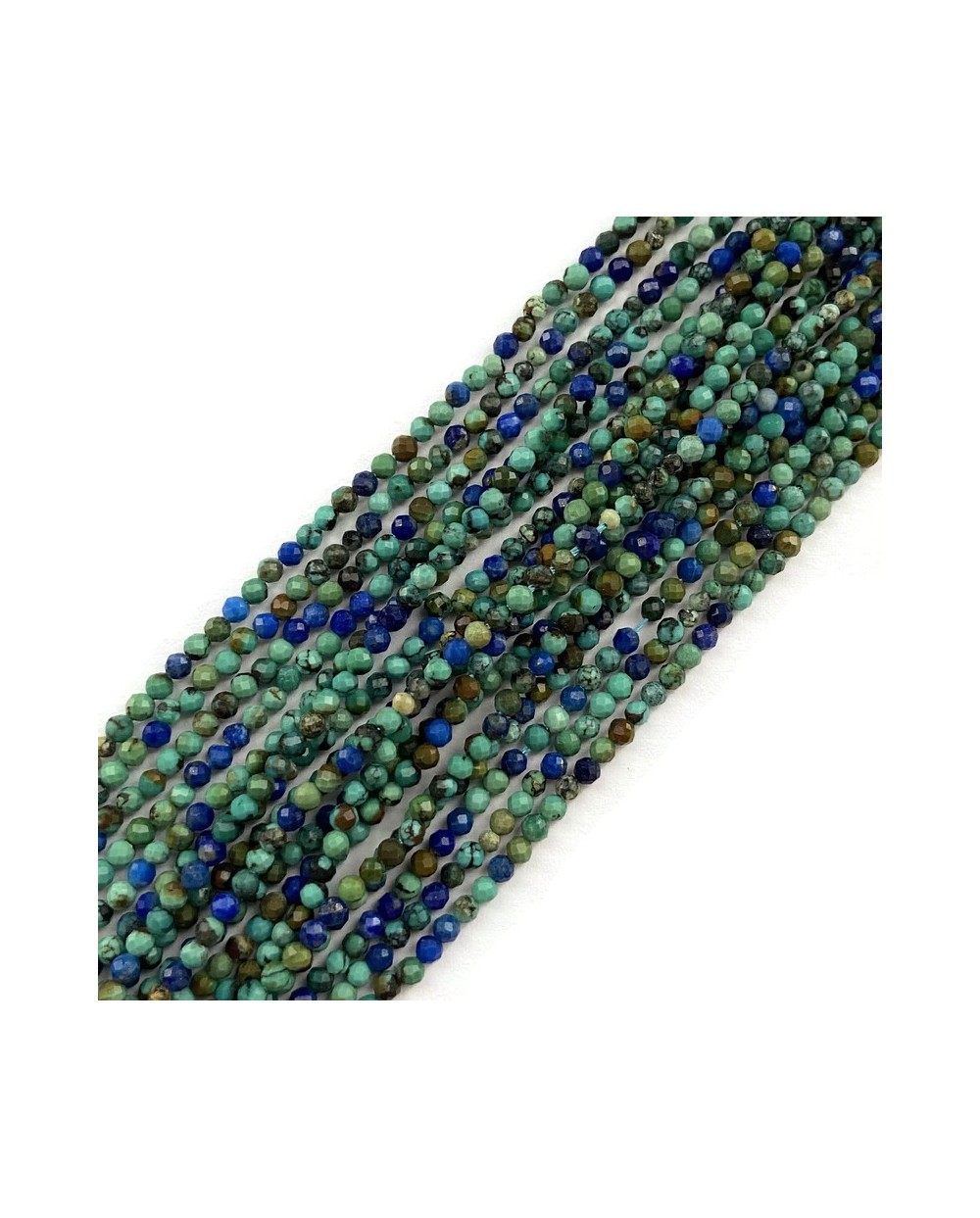 Chryzokola kulka fasetowana 2mm sznurek mix