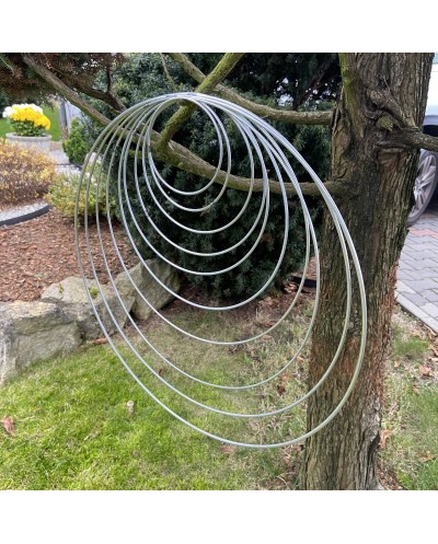 Srebrna Metalowa Obręcz do łapacza snów koło 12cm
