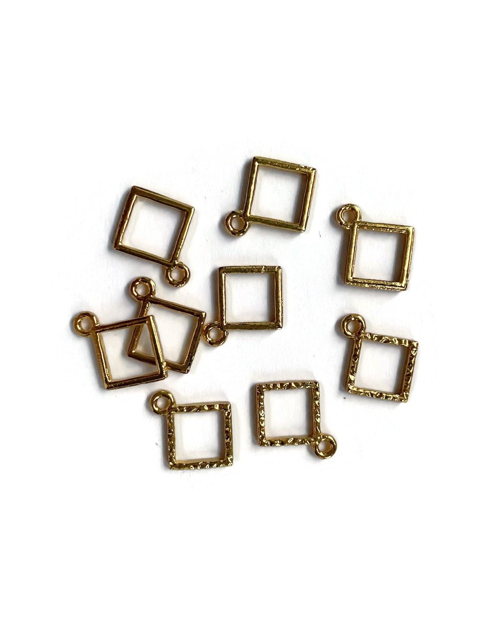 Zawieszka, Baza do żywicy 15x12mm kwadrat złote